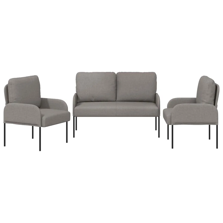 Ensembles de canapés 3 pcs Taupe 115 x 56 x 80 cm Contreplaqué - 6