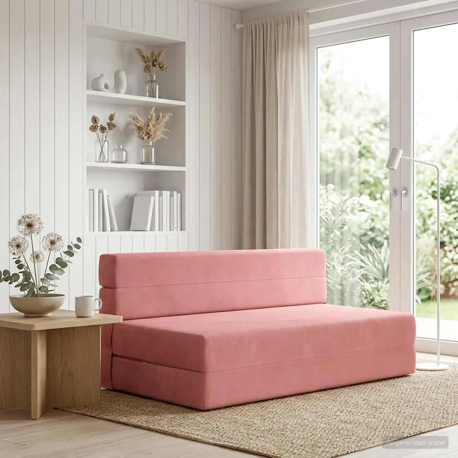 Canapé-lit pliable Rose 152 x 86,5 x 60 cm Tissu