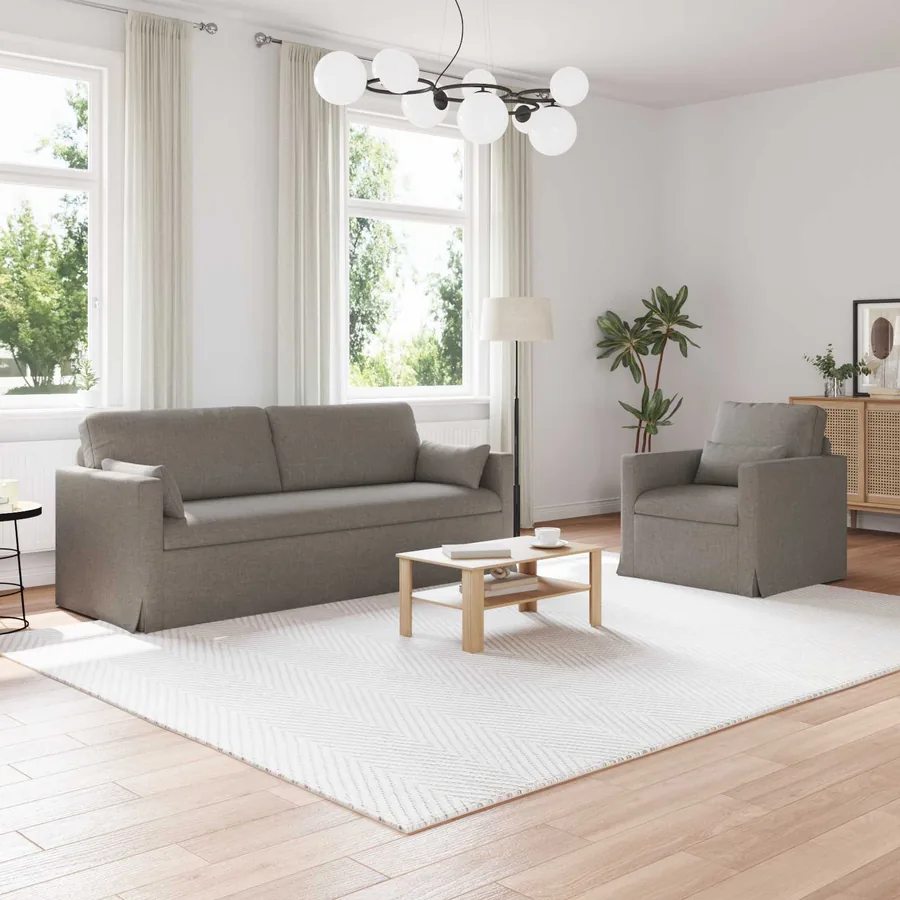 Ensemble de Canapés 2 pcs Taupe 198 x 78 x 80 cm tissu