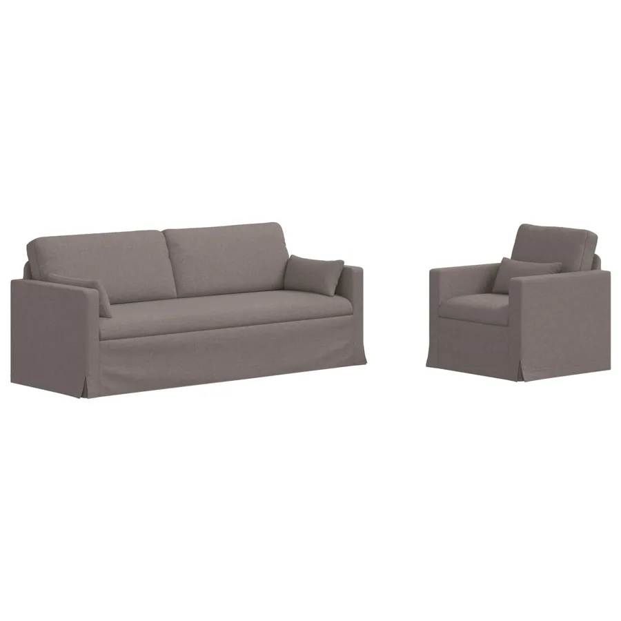 Ensemble de Canapés 2 pcs Taupe 198 x 78 x 80 cm tissu - 2