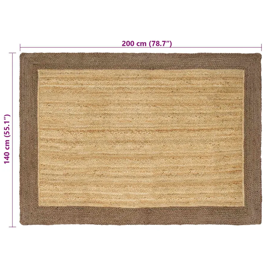 Tapis de surface Gris 140 x 200 cm Jute - 8