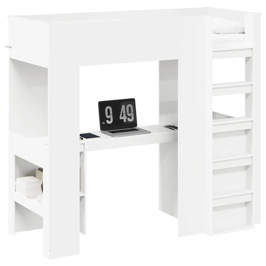 Cadre de lit superposé avec bureau Blanc 75 x 190 cm - 2