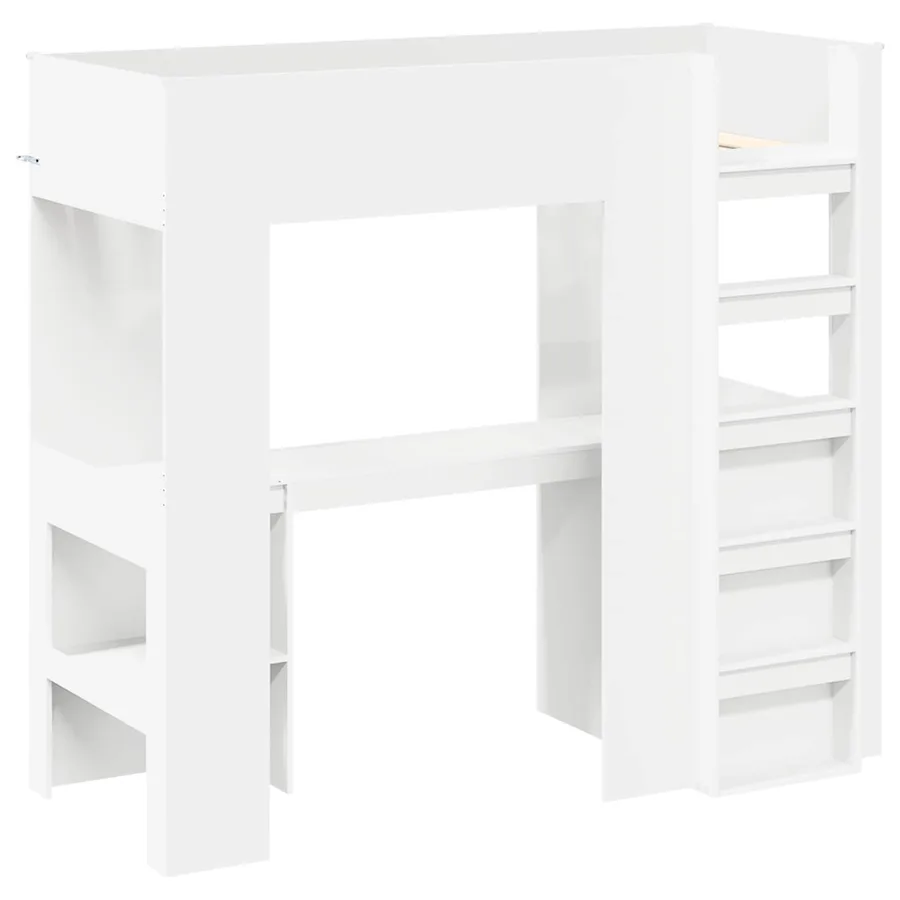 Cadre de lit superposé avec bureau Blanc 75 x 190 cm - 4