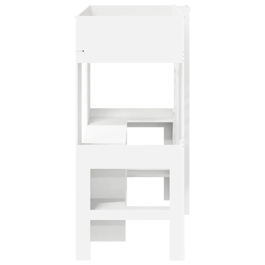 Cadre de lit superposé avec bureau Blanc 75 x 190 cm - 6