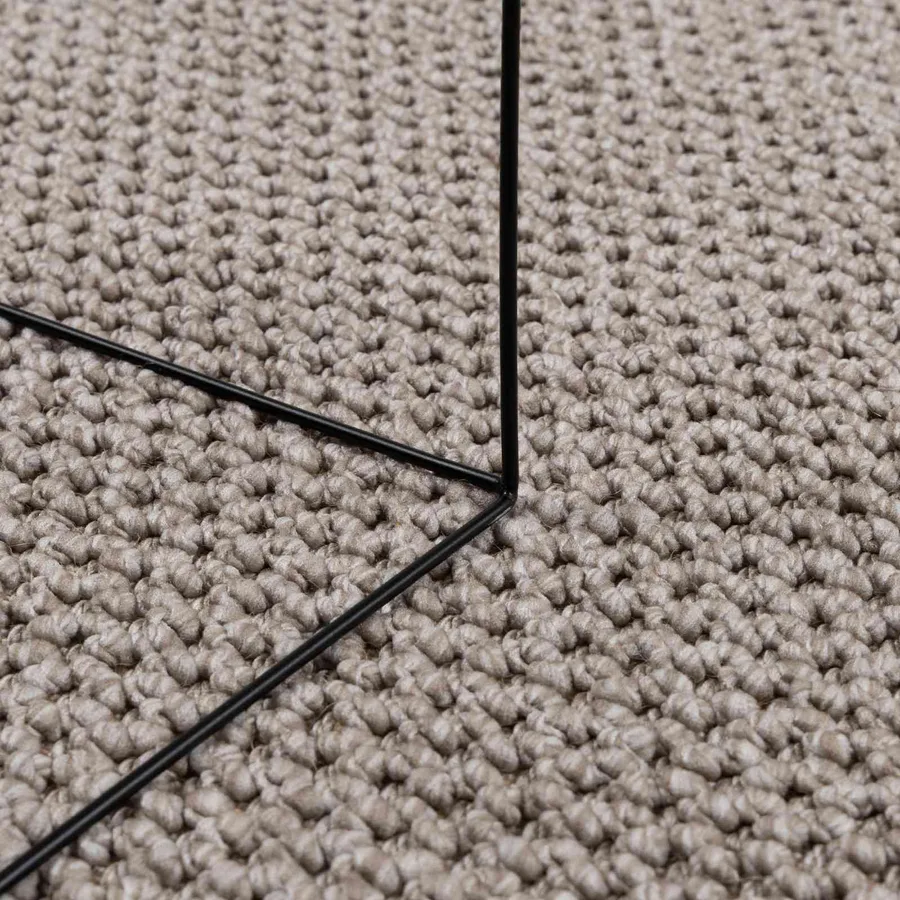 Tapis de surface Rond LUGO Crème et Taupe Ø 120 CM Polyester - 5