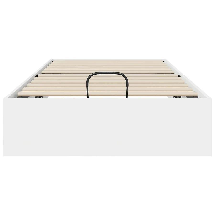 Cadre de lit ottoman Blanc 75,5 x 190 cm Bois d’ingénierie - 5