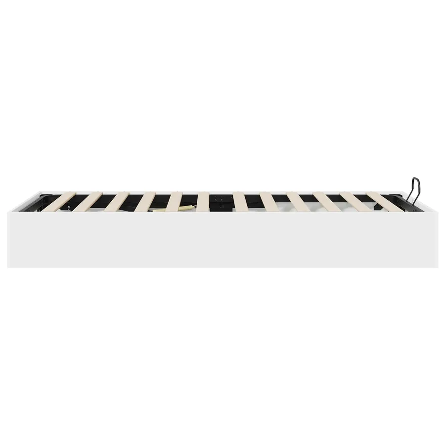 Cadre de lit ottoman Blanc 75,5 x 190 cm Bois d’ingénierie - 6
