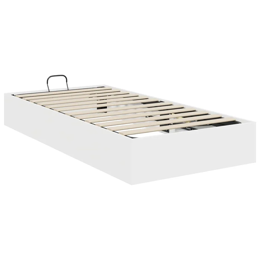 Cadre de lit ottoman Blanc 75,5 x 190 cm Bois d’ingénierie - 7