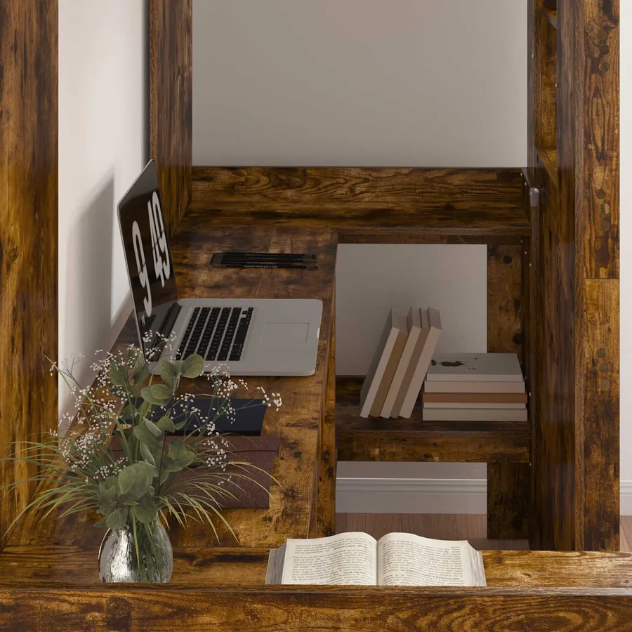 Cadre de lit superposé avec bureau Chêne fumé 75 x 190 cm - 3
