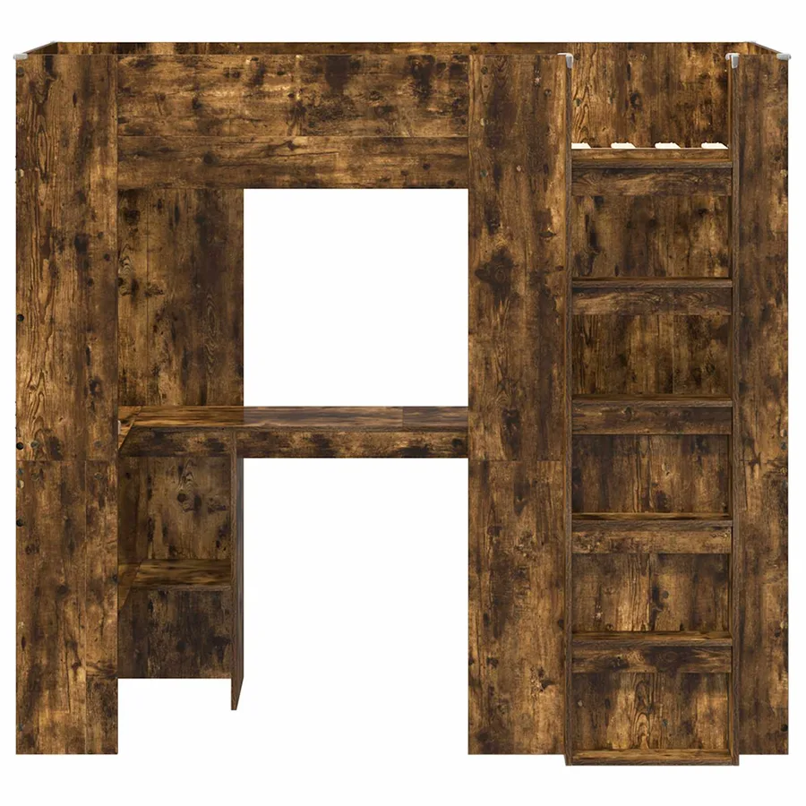 Cadre de lit superposé avec bureau Chêne fumé 75 x 190 cm - 5