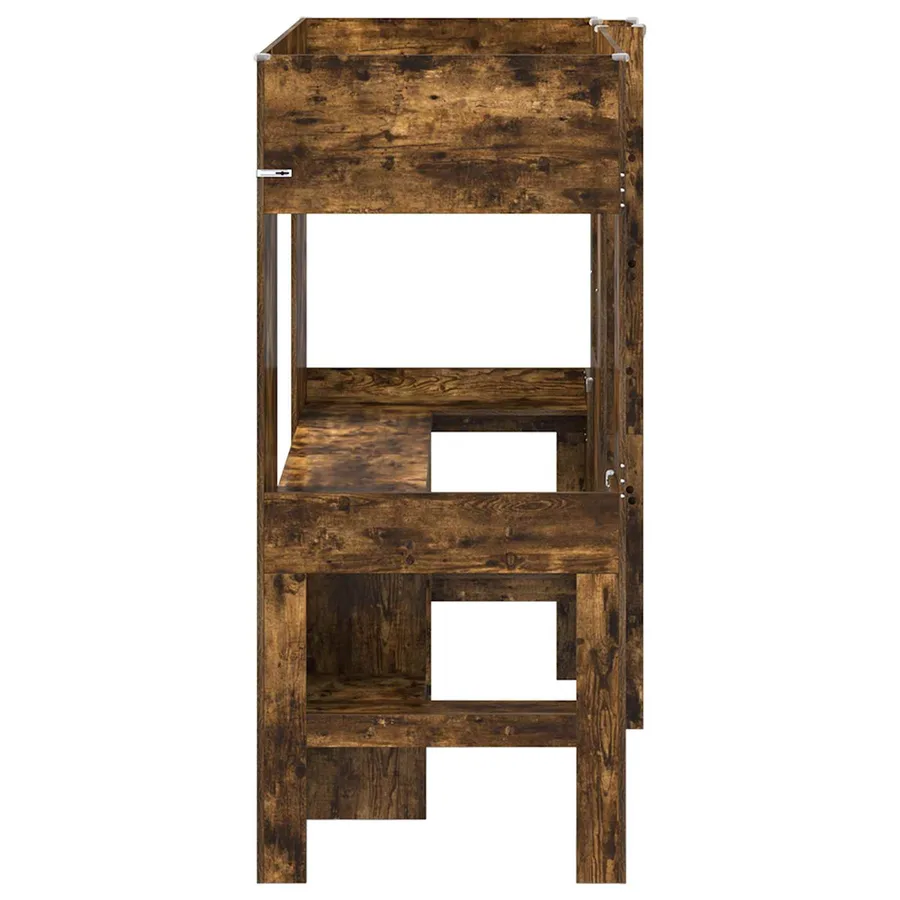 Cadre de lit superposé avec bureau Chêne fumé 75 x 190 cm - 6