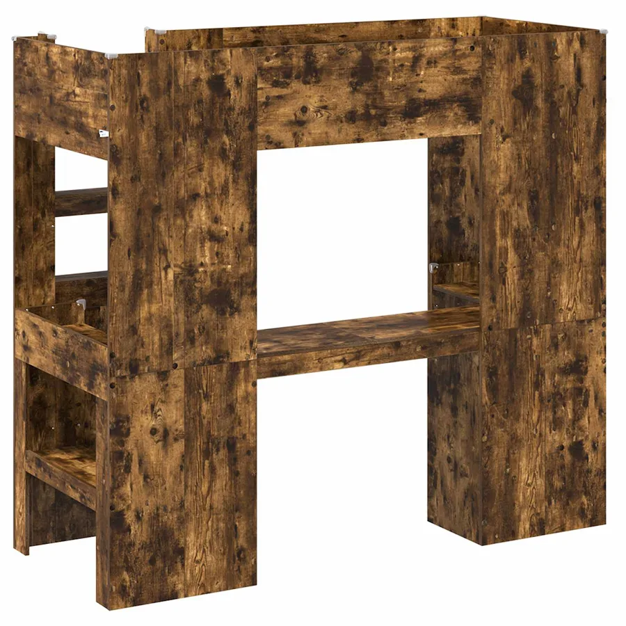 Cadre de lit superposé avec bureau Chêne fumé 75 x 190 cm - 7