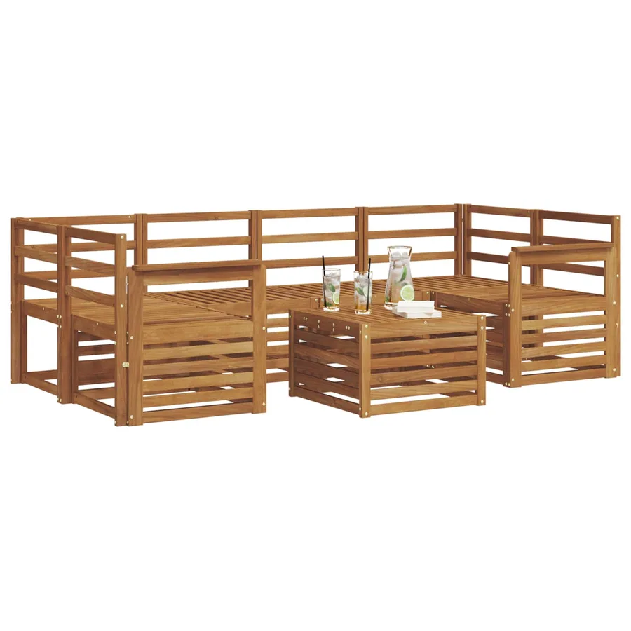 Ensemble de canapés d'extérieur 7 pcs Naturel - 3