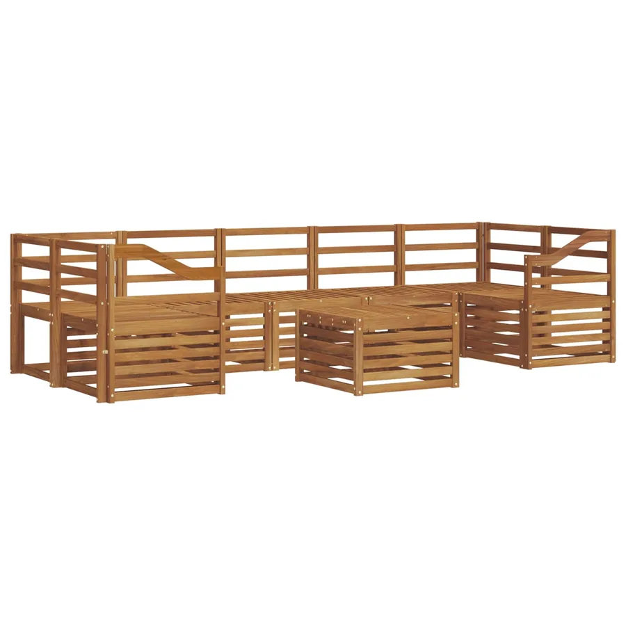 Ensembles de canapés 8 pcs Naturel Bois d'Acacia Massif - 2