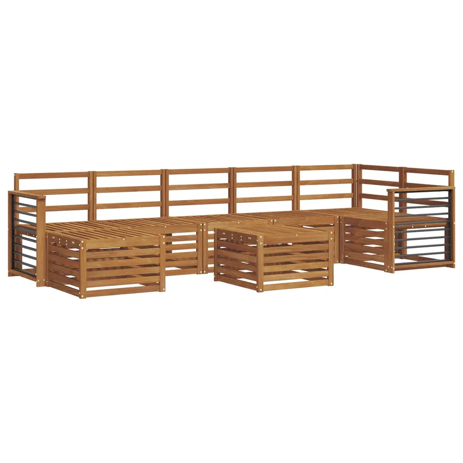 Ensembles de canapés 8 pcs Naturel Bois d'Acacia Massif - 2