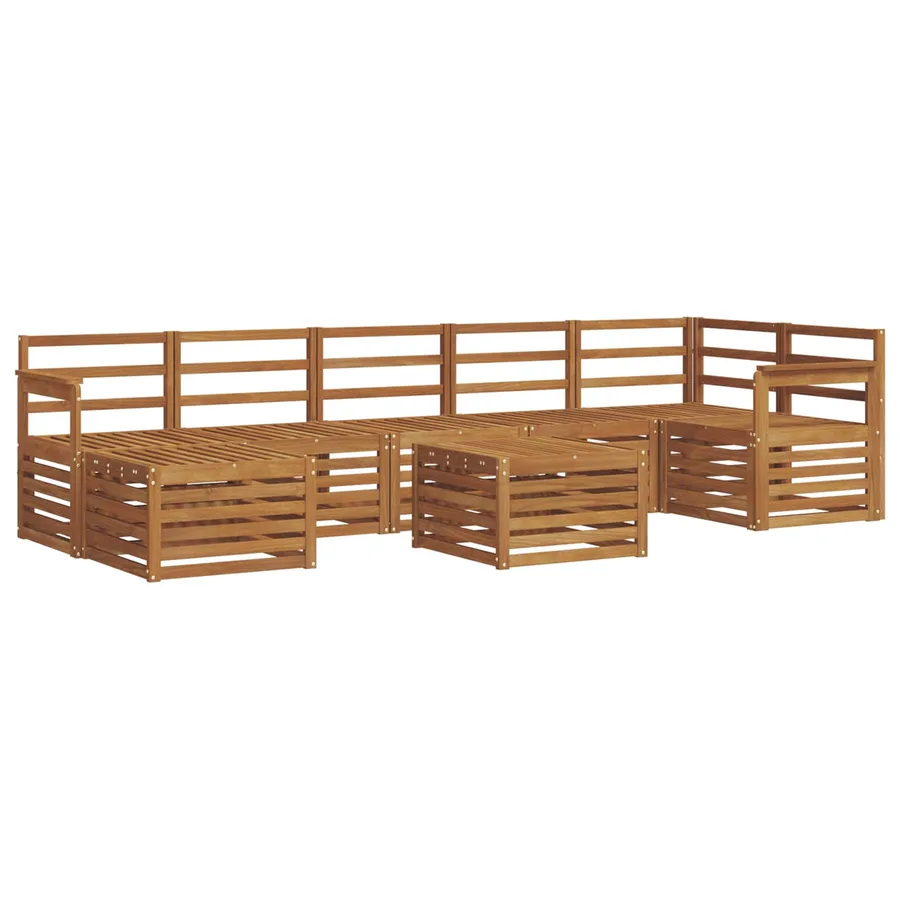 Ensemble de canapés d'extérieur 8 pcs Naturel - 2