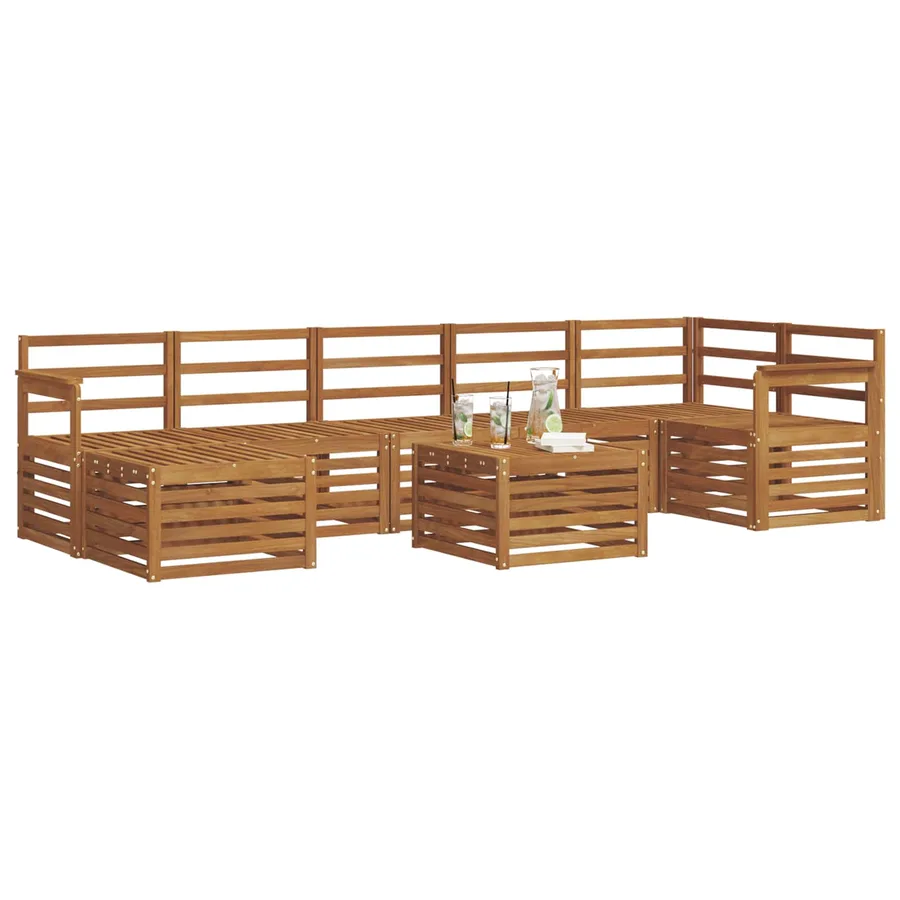 Ensemble de canapés d'extérieur 8 pcs Naturel - 3