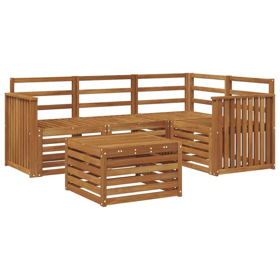 Ensemble de canapés d'extérieur 5 pcs Naturel - 2