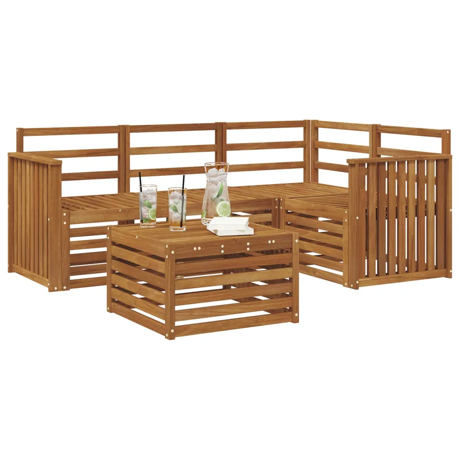 Ensemble de canapés d'extérieur 5 pcs Naturel - 3