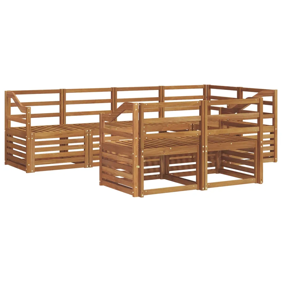 Ensemble de canapé d'angle 7 pcs Naturel - 2