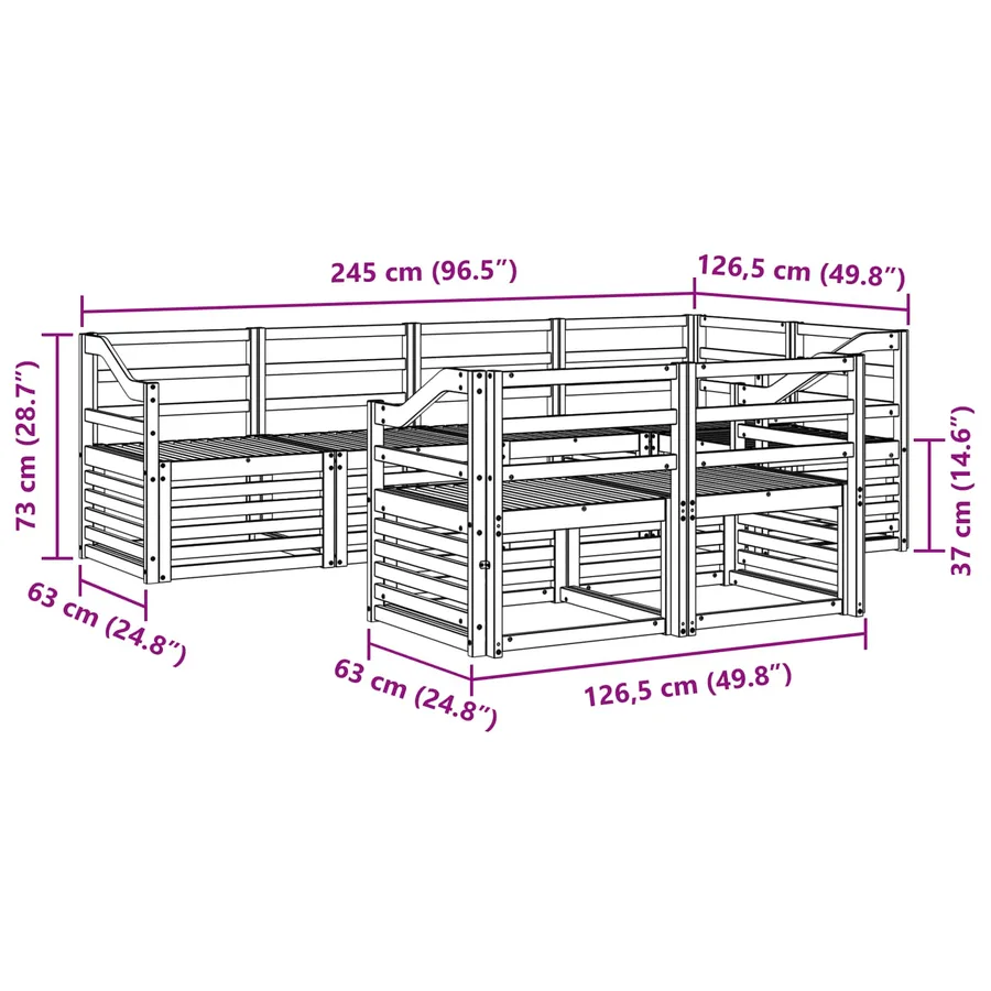 Ensemble de canapé d'angle 7 pcs Naturel - 7