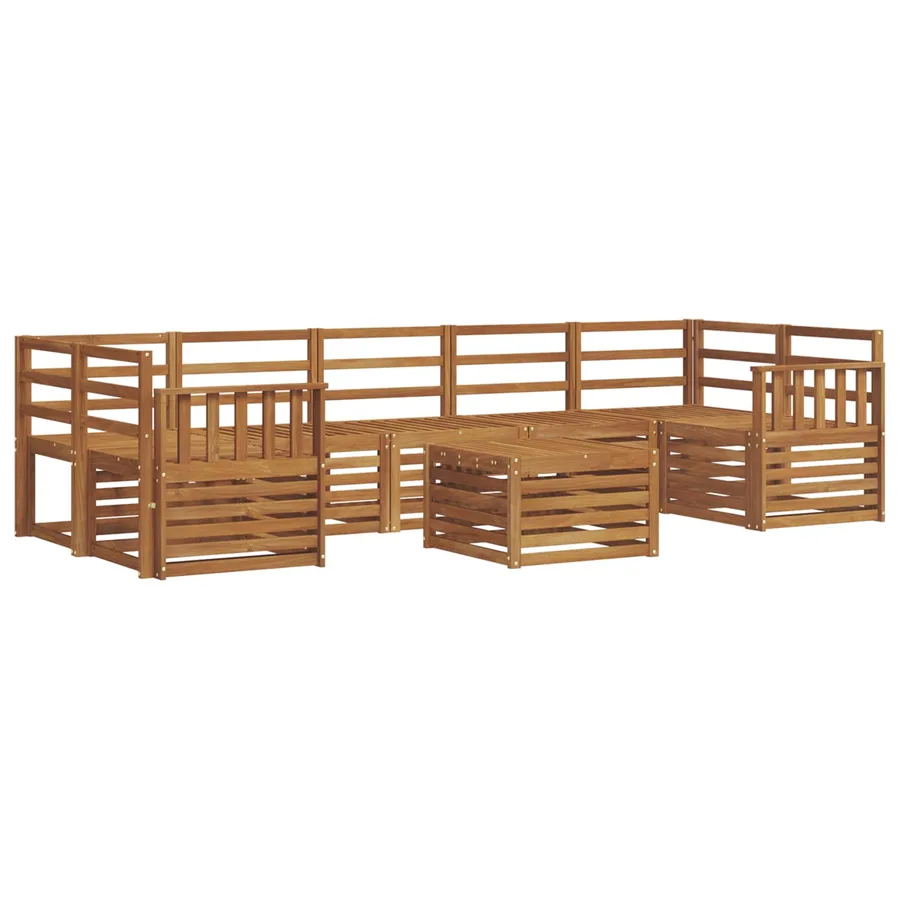 Ensembles de canapés 8 pcs Naturel Bois d'Acacia Massif - 2