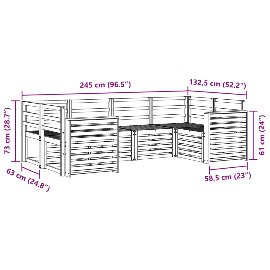 Ensemble de canapé d'angle 6 pcs Naturel - 7