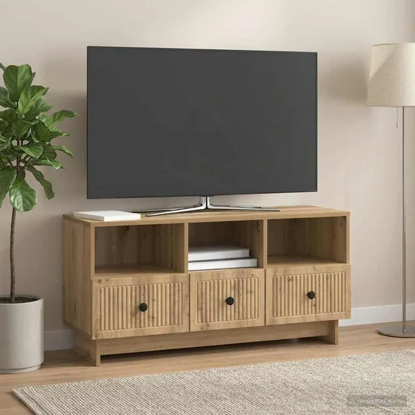Meuble TV 102 x 34,5 x 50 cm Chêne artisanal Bois d'ingénierie
