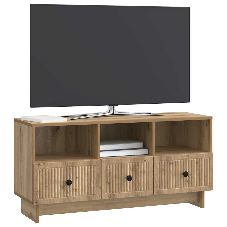Meuble TV 102 x 34,5 x 50 cm Chêne artisanal Bois d'ingénierie - 3