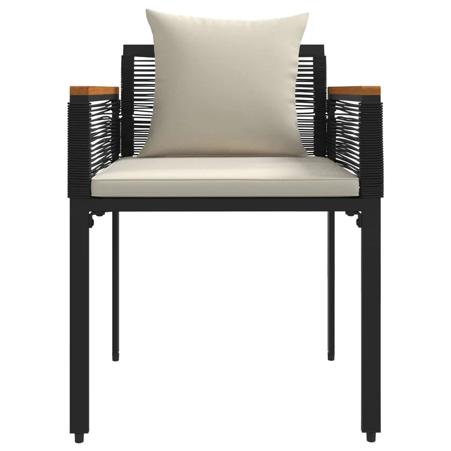 Ensemble de meubles d'extérieur Noir et blanc crème polyrotin - 7