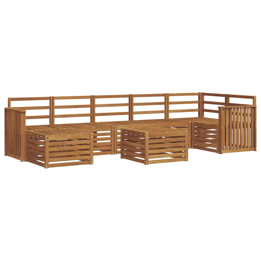 Ensemble de canapés d'extérieur 8 pcs Naturel - 2