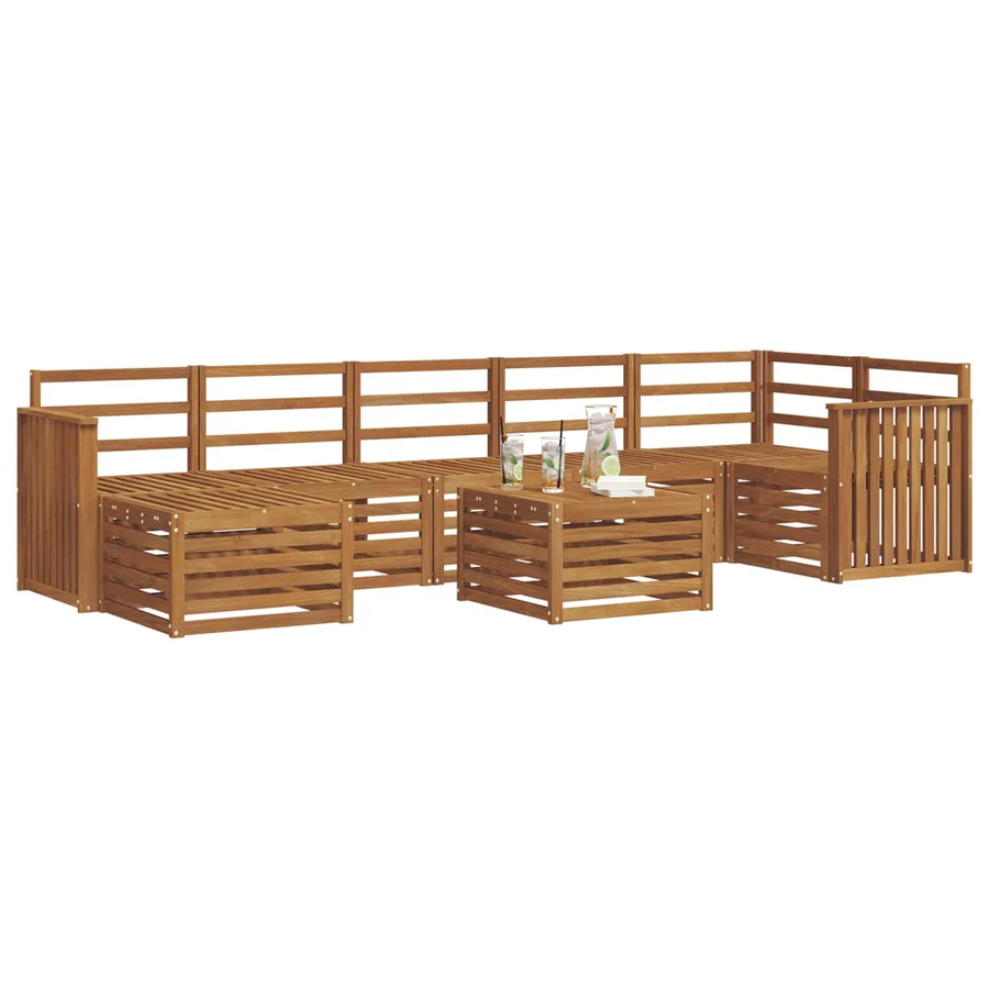 Ensemble de canapés d'extérieur 8 pcs Naturel - 3