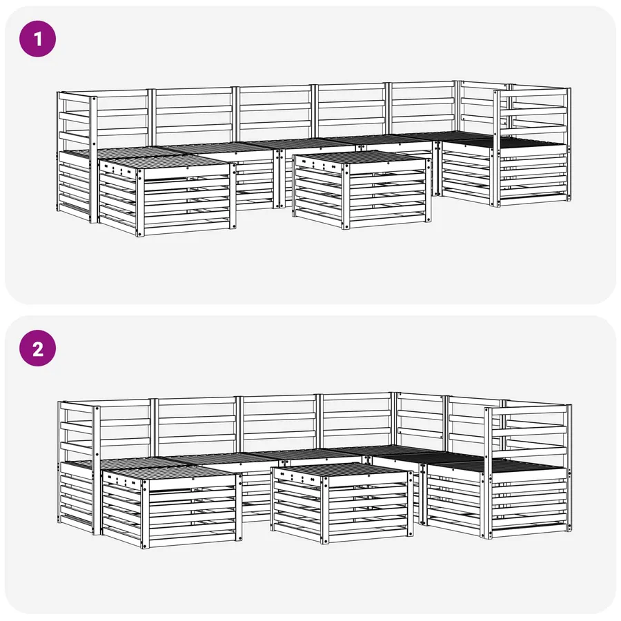 Ensemble de canapés d'extérieur 8 pcs Naturel - 10