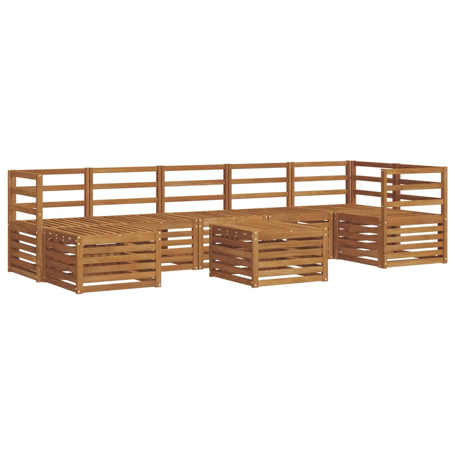 Ensemble de canapés d'extérieur 8 pcs Naturel - 2