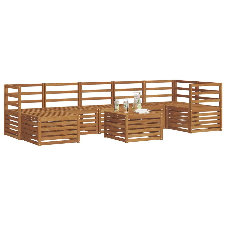 Ensemble de canapés d'extérieur 8 pcs Naturel - 3