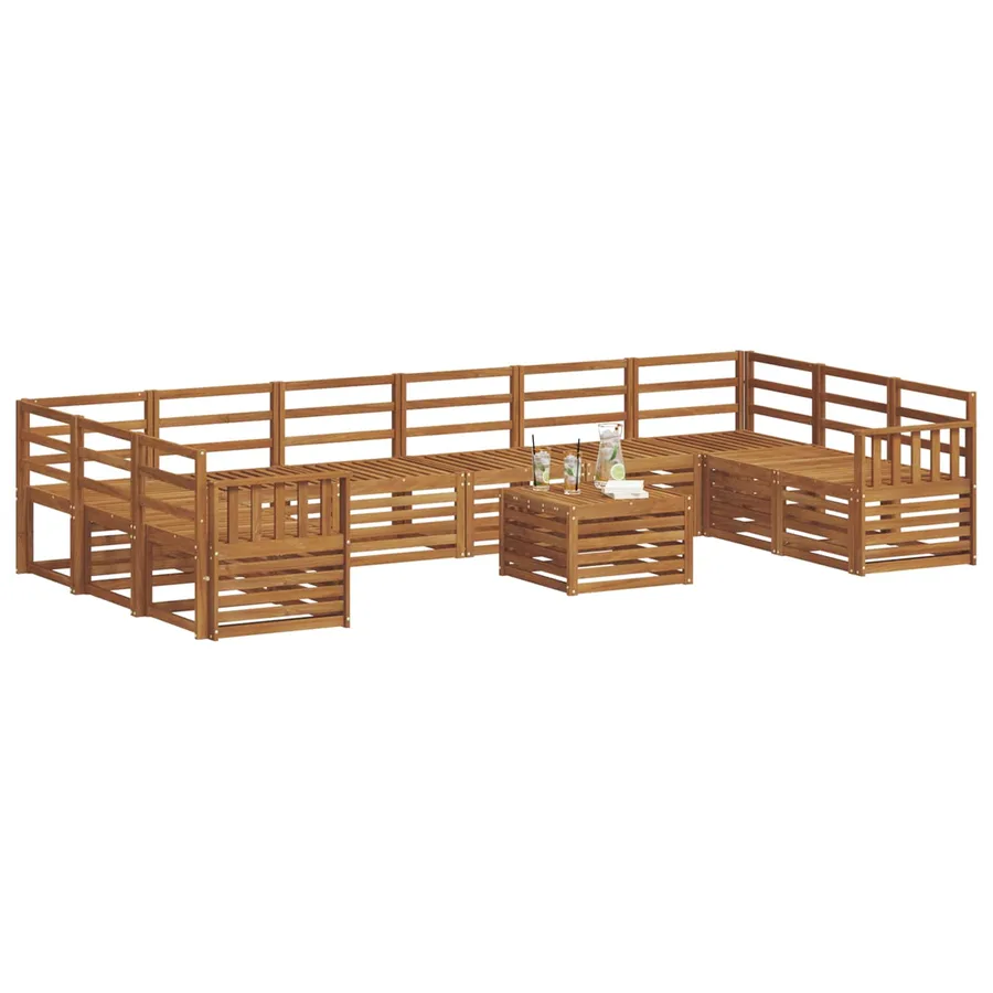 Ensemble de canapés d'extérieur 11 pcs Naturel - 3