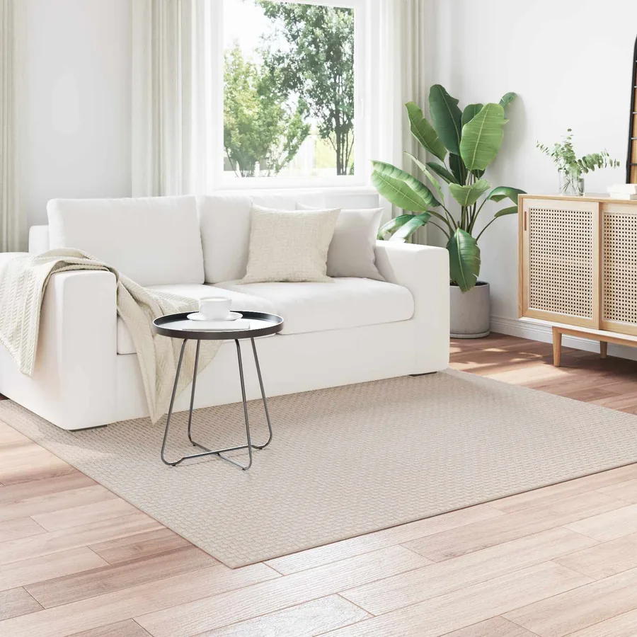 Tapis de surface Carré FARO Crème 120 x 120 cm Polyester