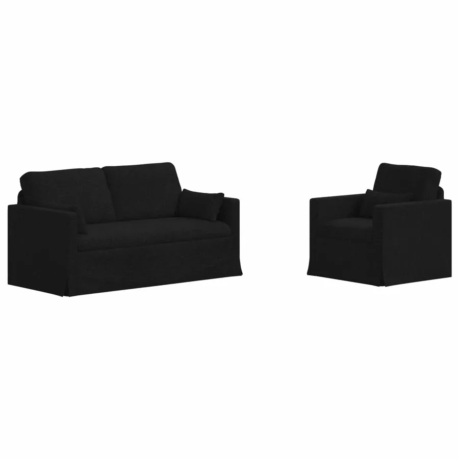 Ensemble de Canapés 2 pcs Noir 158 x 78 x 80 cm tissu - 2