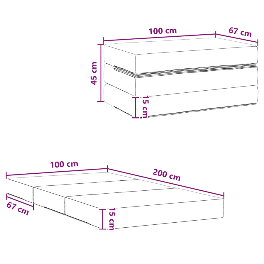 Canapé-lit pliable 100 x 67 x 45 cm Vert foncé - 10