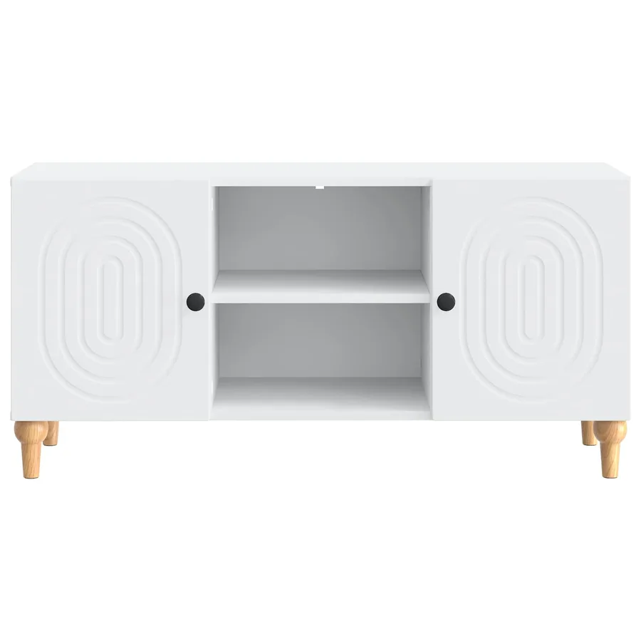 Meuble TV Blanc 102 x 34,5 x 50 cm Bois d'ingénierie - 6