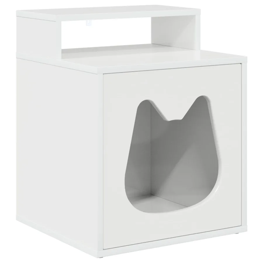 Maison pour chat Blanc Brillant 42,5 x 40 x 53,5 cm - 2