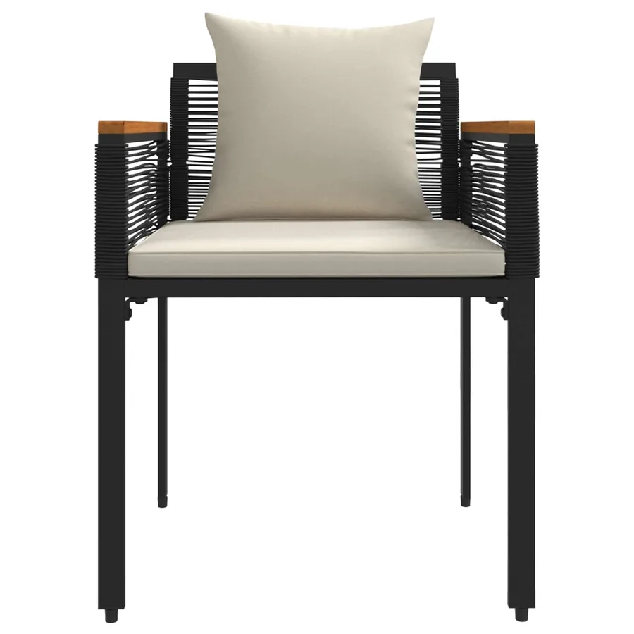 Ensemble de meubles d'extérieur Noir et blanc crème polyrotin - 9