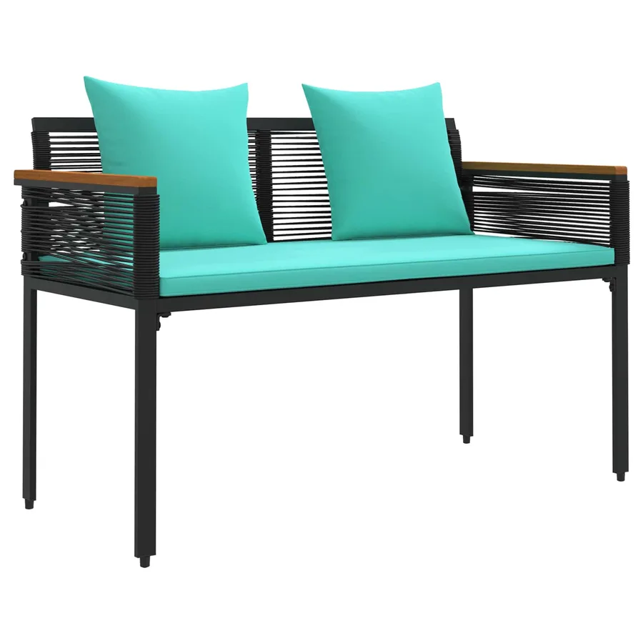 Ensemble de meubles d'extérieur Noir et turquoise polyrotin - 5