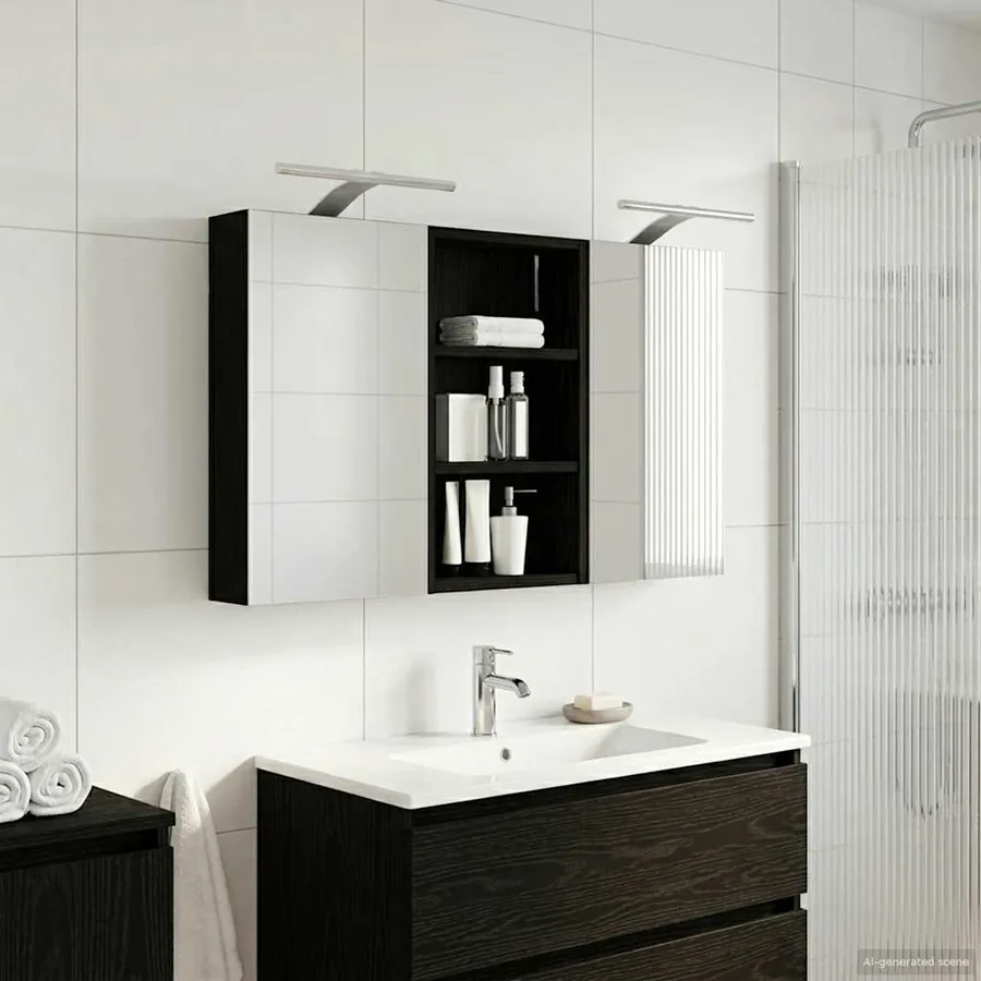 Ensemble de Meubles de Salle de Bain 3 pcs 90 x 10,5 x 50 cm - 4