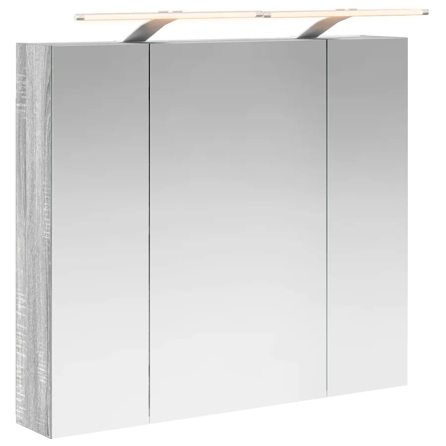 Armoire Miroir de Salle de Bain Gris Sonoma 80 x 14.5 x 70 cm - 2