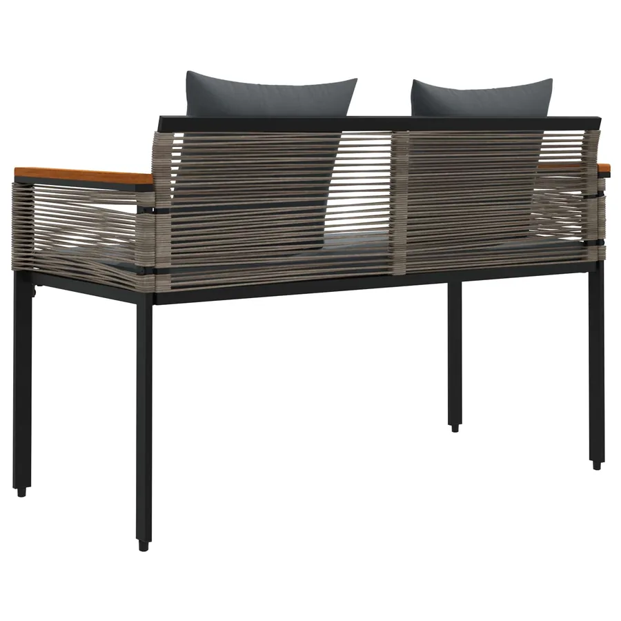 Banc extérieur Gris et Gris foncé 117 x 54 x 74.5 cm polyrotin - 7