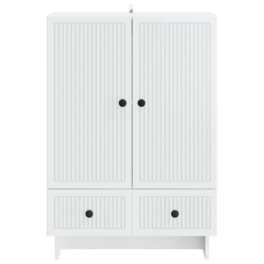 Buffet Blanc 66 x 34,5 x 95 cm Bois d’ingénierie - 6