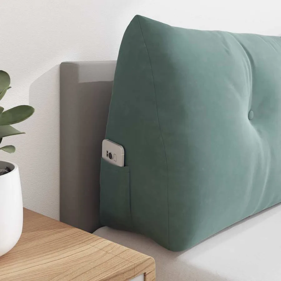 Coussin de Dos Vert Mer 140 x 24 x 50 cm Velours - 5