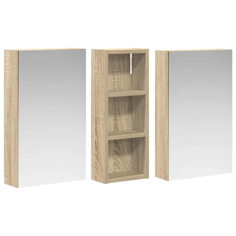 Ensemble de Meubles de Salle de Bain 3 pcs 80 x 10,5 x 50 cm - 5