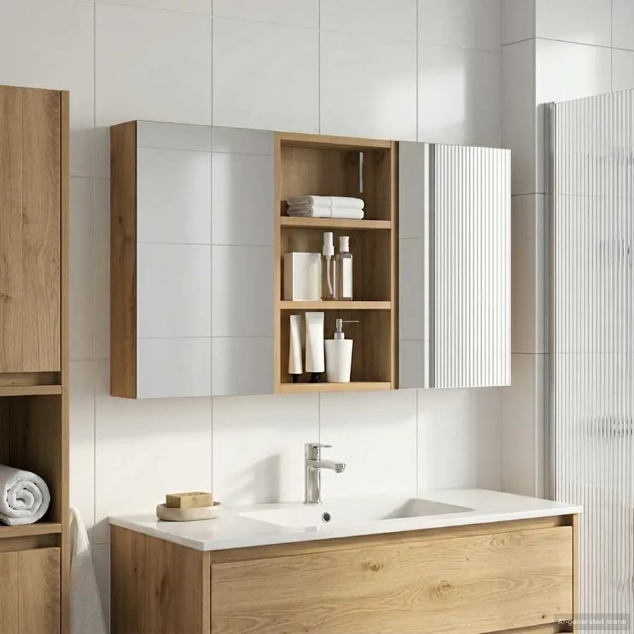 Ensemble de Meubles de Salle de Bain 3 pc 90 x 10,5 x 50 cm - 4